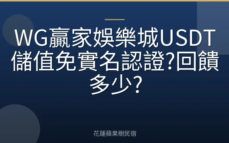 WG贏家娛樂城USDT儲值免實名認證?回饋多少?
