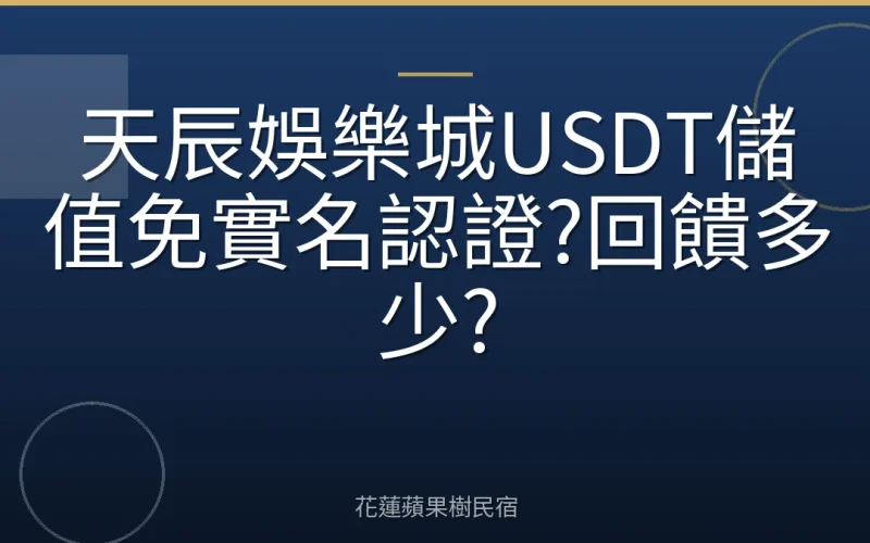 天辰娛樂城USDT儲值免實名認證?回饋多少?