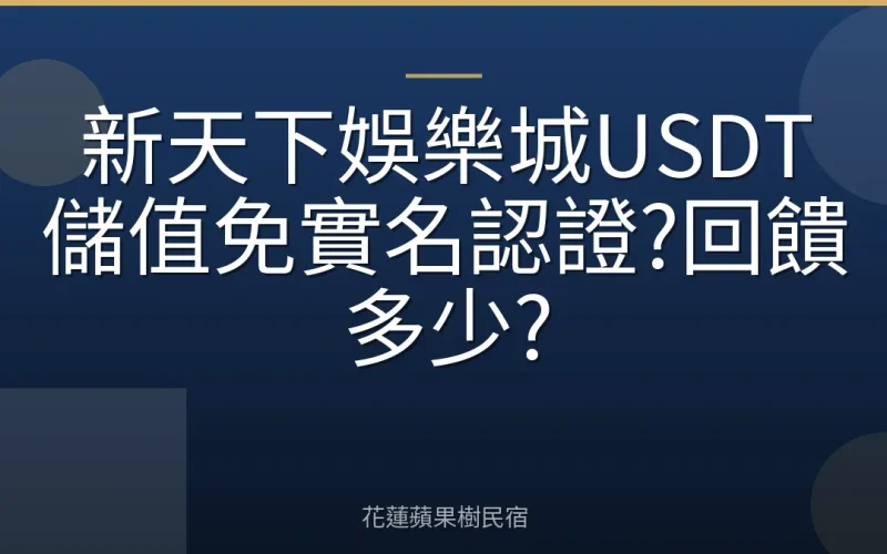 新天下娛樂城USDT儲值免實名認證?回饋多少?