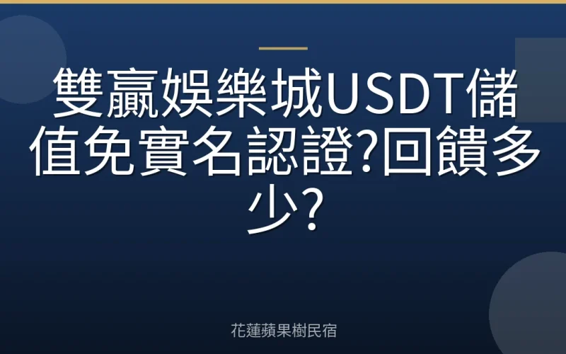 雙贏娛樂城USDT儲值免實名認證?回饋多少?